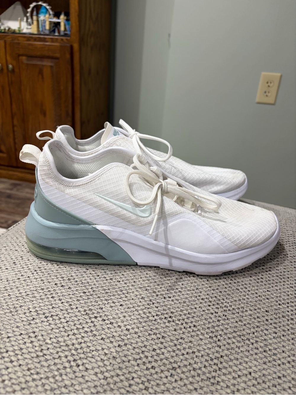 Nike Women’s White Sneakers with Light Green Accents